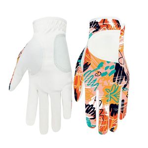 Gant de golf en cuir de mouton imprimé à prix bon marché Gants durables unisexes respirants réglables pour la pratique du tournoi - Product Image 4