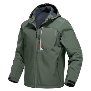 Veste polaire coupe-vent tactique extérieure Softshell personnalisée pour hommes imperméable pêche randonnée avec col montant fermeture à glissière - Product Image 1