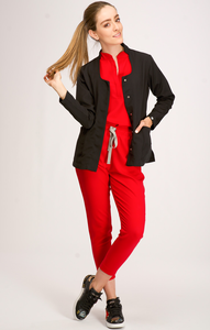 Ensembles d'uniformes extensibles avec chemise à manches courtes flexible et col montant moderne pour les équipes médicales - Product Image 4