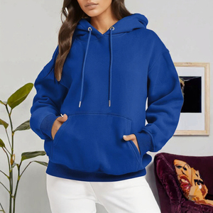 Sweat-shirts à capuche imprimés pour femmes grande taille, hiver, haute qualité, 100% coton polaire, logo sur le devant - Product Image 2