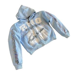 เสื้อมีฮู้ดมีซิปโอเวอร์ไซส์เสื้อมีฮู้ดผ้าฟรินซ์เทอร์รี่แบบรูดซิป - Product Image 1