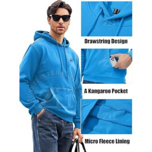 2025 100% Cotton Plain <b>Blank</b> Men Light <b>Weight</b> Regular Fit Winter Fleece Breathable Streetwear Casual Style Hoodie - Product Image 2