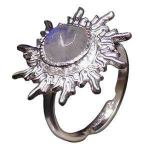 Bague en argent sterling 925 plaqué or avec quartz rose - Product Image 1