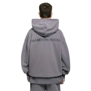 Sweat à capuche OTH surdimensionné personnalisé Core gris en molleton de coton lourd Streetwear coupe décontractée à double capuche doublée vêtements de luxe modernes - Product Image 2