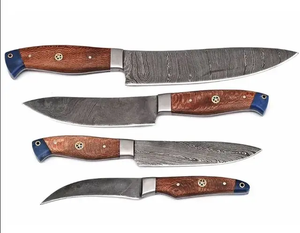Ensemble de couteaux de cuisine personnalisés, lame solide, couteau de cuisine, couverts, manche en bois, acier inoxydable à haute teneur en carbone, qualité supérieure, robuste, rose - Product Image 3