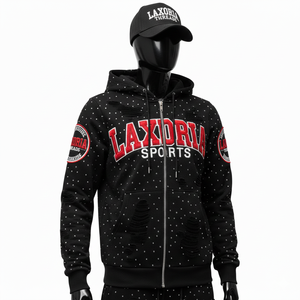 Custom Vintage Acid Wash Sun Faded Street Wear Tracksuits Distressed Zip Up Graphic Rhinestone Hoodie And <b>Sweatpants</b> <b>Set</b> - Product Image 2