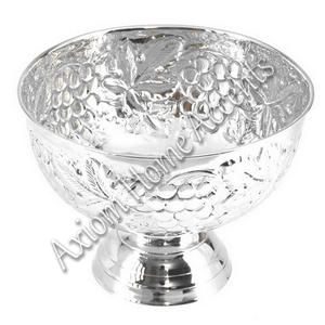 Elegante cuenco para servir frutas de latón hecho a mano elegante plata decoración del hogar diseño exclusivo para cocina comedor-Axiom acentos para el hogar - Product Image 2