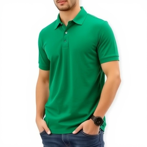 Polo en tissu tissé à manches courtes pour homme, couleur unie, coupe classique, col boutonné, vêtement décontracté pour tous les jours - Product Image 6