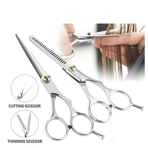 Tijeras de adelgazamiento de peluquería de acero inoxidable de 6 pulgadas con logotipo personalizado de alta calidad con punta afilada para uso en belleza - Product Image 1