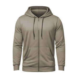 Fabricants de sweats à capuche de haute qualité pour hommes et femmes sans ficelle surdimensionné 50% polyester 50% coton sweat à capuche à fermeture éclair complète - Product Image 1
