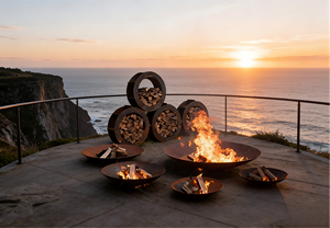 Brasero Moderno de Acero Corten de Primera Calidad para Exteriores, Parrilla para Barbacoa, Estufa Multifunción con Encendido Automático para Calefacción de Jardín y Patio - Product Image 3