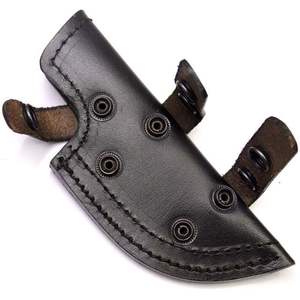 Cuchillo de cuero de grano superior hecho a mano personalizado OEM funda Color negro diseño de cintura cruzada Camping caza Compatible 6,5 pulgadas en general - Product Image 3