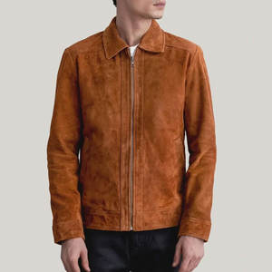 Stylish <b>Suede</b> Leather Winter <b>Jacket</b> Elegant Design Soft Surface Luxury Feel Front Logo Eco-Friendly Lightweight Customizable - Product Image 1