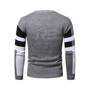 Pull en laine mélangée pour homme, tendance, confortable, coupe ajustée, pull en tricot doux en coton - Product Image 2