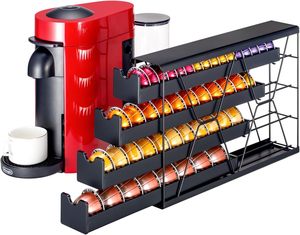 ที่วางเมล็ดกาแฟเข้ามุม4ชั้นทำจากโลหะบางอุปกรณ์จัดระเบียบกาแฟแคปซูลสำหรับใช้ในบ้านร้านกาแฟ - Product Image 1