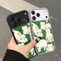 Coque de téléphone transparente magnétique à motif fleur de lys bleu pour iPhone 17-12 Pro Max, vierge pour sublimation en PMMA