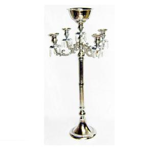 Candélabre en métal pour la Saint-Valentin, cadeau de mariage, bougeoir à cinq bras en métal, design gaufré, design tendance - Product Image 4