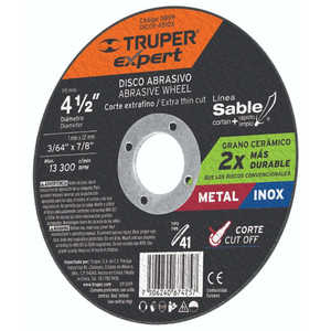 Expert 4-1/2 In. 1mm Aluminum Oxide Abrasive <b>Disc</b> <b>for</b> Metal Cutting and <b>Sanding</b>, Type 41, Angle <b>Grinder</b> Compatible, Lnea Sable, - Product Image 1