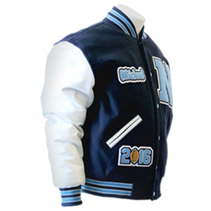 Vestes universitaires personnalisées en gros pour enfants, col montant, style Letterman, teintes unies, pour la saison hivernale, service OEM pour hommes - Product Image 4