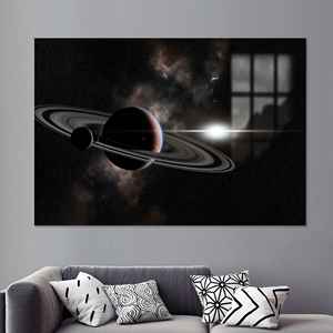 Impresión en lienzo de Saturno: arte de pared del sistema solar y la galaxia, vidrio - Product Image 1