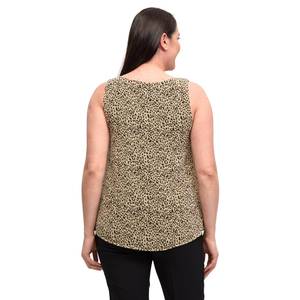 Blusa in cotone 42-52 con collo a U a manica Zero leopardato da donna taglie forti - Product Image 5