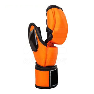 KATBROS MMA Gloves Half Finger PU Leather for Closure Orange Waterproof Non-Slip for Martial Arts Outdoor Adults - Product Image 6