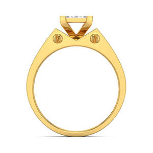 แหวนเพชรสี่เหลี่ยมสีเหลืองทองสำหรับผู้ชาย - Product Image 4