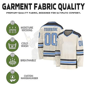 Maillots de hockey sur glace respirants personnalisés, motifs en sergé imprimés par transfert thermique, uniformes d'équipe, vêtements de performance personnalisés 100% - Product Image 3