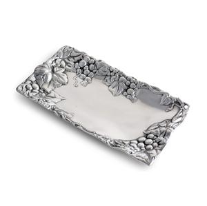 Plateau de service à pain en métal poli à la main moderne avec motif raisin Plateau en aluminium moulé au sable de fournisseur indien - Product Image 1