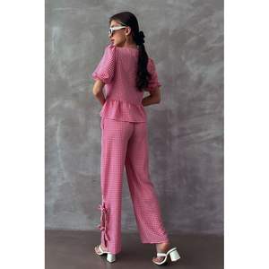 Pantalones de Cuadros Fucsia para Mujer Topshow, Producto al por Mayor - Product Image 1