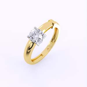 Anillo de dedo de diamante clásico con diamantes cultivados en laboratorio de solitario de 50 centavos en corte redondo fijo con ajuste de Punta anillo bonito para ella - Product Image 4