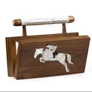 Sacs à main arabes en jacquard imprimé personnalisé de luxe, design unique, faits à la main, incrustés de nacre, cadeaux pour demoiselles d'honneur, mariage - Product Image 1