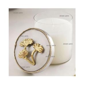 Bougeoir fait main en aluminium et verre avec couvercle design Bougeoir de taille personnalisée de la plus haute qualité - Product Image 1