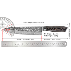 มีดทำครัวสไตล์เชฟสไตล์ญี่ปุ่นมีดสแตนเลสพร้อมเหล็กคาร์บอนบริการ ODM ออกแบบได้ตามต้องการ - Product Image 6