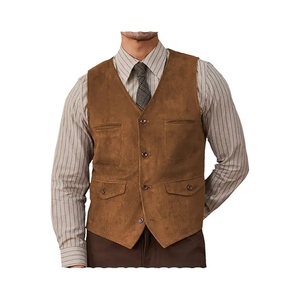 Gilet matelassé en cuir véritable robuste pour homme avec un look classique distinctif offrant une construction solide - Product Image 4