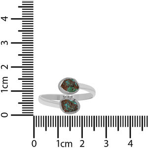 Anillo de crisocola con forma Natural de Plata de Ley 925, ajuste de bisel, estilo clásico para compromiso, aniversario, fiesta, regalo, paquete de 6 - Product Image 5