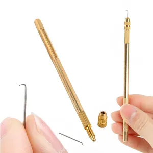 Professional Ventilating Needles 1-1, 1-2, 2-3, 3-4 Four Size With One Needle Holder Lace Wig Making Repair Tools Hook