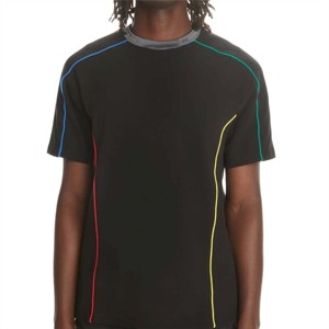 เสื้อยืดท่อสีตัดกันเสื้อยืดทันสมัยและทันสมัยพร้อมรายละเอียดท่อหนาเหมาะสำหรับสวมใส่สบายๆและชุดสไตล์สตรีทอินเทรนด์ - Product Image 6