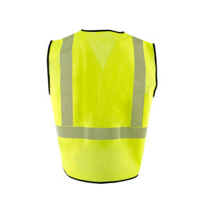 Chaleco reflectante de alta visibilidad de seguridad de poliéster 100% con cremallera frontal Chaleco de seguridad barato con logotipo - Product Image 5