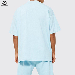 Camisetas de gran tamaño de algodón de alta calidad para hombres, estampado desgastado, diseño de manga corta ligero e informal, colores sólidos personalizables - Product Image 2