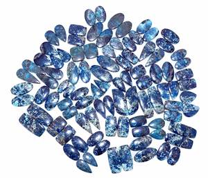 พลอย Azurite ธรรมชาติอัญมณีหลวม Cabochon มากผสมรูปร่างและขนาดสำหรับทำเครื่องประดับวัสดุควอตซ์ - Product Image 1