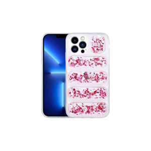 Coque en silicone ondulée rose foncé scintillante de luxe pour iPhone 13 Pro Max, matériau PC, protection antichoc, protection de l'appareil photo, emballée dans une boîte, Plus - Product Image 1