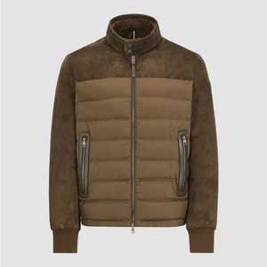 Fashionable Down Coat <b>Men</b> Custom Design <b>Green</b> Fleece Sleeves Padded Puffer <b>Jacket</b> - Product Image 1