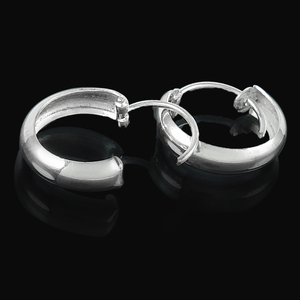 Pendientes de aro simples de forma redonda hechos a mano de Plata de Ley 925 para mujeres y niñas, joyería Bohemia al por mayor - Product Image 4