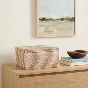 Rattan <b>basket</b> <b>with</b> airtight <b>lid</b> Handmade Storage <b>Basket</b> Wholesale eco-friendly Made in Viet Nam - Product Image 6