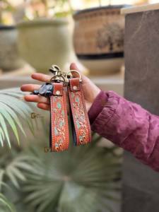 Chic Turquoise en cuir véritable RFID porte-clés élégant usiné à la main avec fonction d'arrivée accessoire de portefeuille Unique - Product Image 2