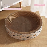Jouet pour animaux de compagnie en carton ondulé rond ovale personnalisé OEM, vente en gros, griffoir pour chat