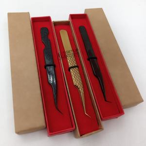 Pince à épiler GETUP BROSONS IMPEX de haute qualité, en acier inoxydable courbé noir brillant à 45 degrés, à pointe lisse, pour extensions de cils, antistatique - Product Image 1