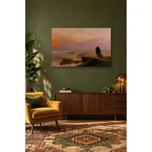 Fida Jean-Lon Grme Lion observant le coucher du soleil, impression sur toile - Product Image 5