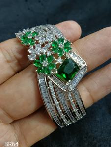 AMERICAN DIAMOND CUBIC ZIRCON CLASSIC STYLE and ARTIFICAL DIAMOND <b>BRACELETS</b> and SILVER PLATED <b>for</b> <b>WOMEN</b> WEDDING JEWELLERY GIFT - Product Image 3